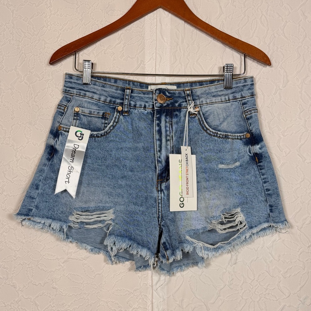 Gogo Jeans NWT Distressed Dream Denim Blue Jean Shorts Sz 28